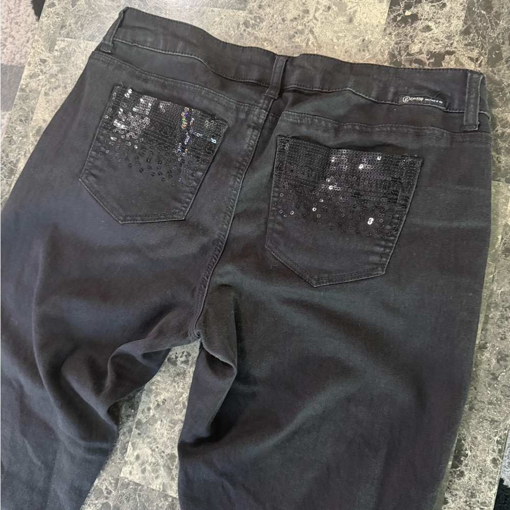 Women’s / Juniors  Rewash Black Sequin Pockets Jeans size 13
